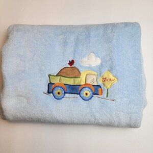 Circo blanket baby boy blue plush Dump Truck soft